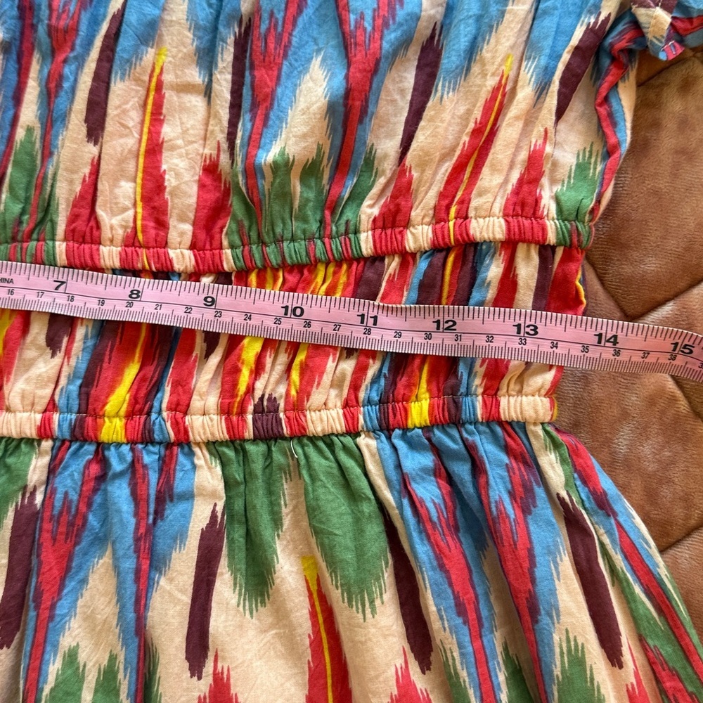 NEW THML flutter sleeve ikat print dress in pink - Picture 8 of 8